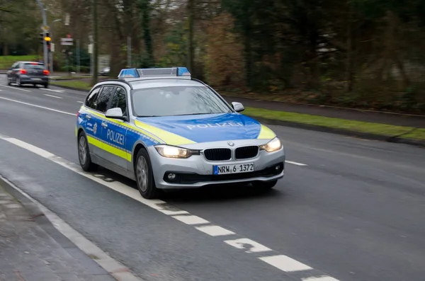 Soest Alemania Diciembre 2017 Coche Policía Alemán Conduce Una Calle —  Fotos de Stock