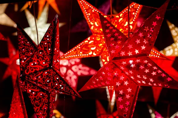 Star Garland Christmas Decor — Stock Photo, Image