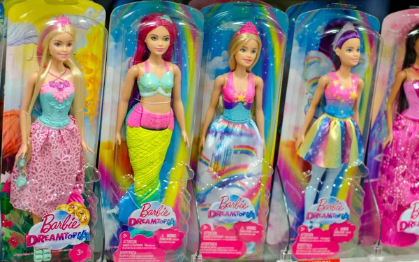 Soest Alemanha Janeiro 2018 Barbie Brinquedos Para Venda Estande Supermercado — Fotografia de Stock