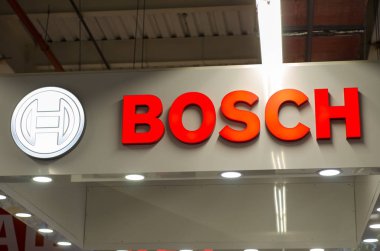 Kiev, Ukrayna - 9 Nisan 2018: Bosch tabela.
