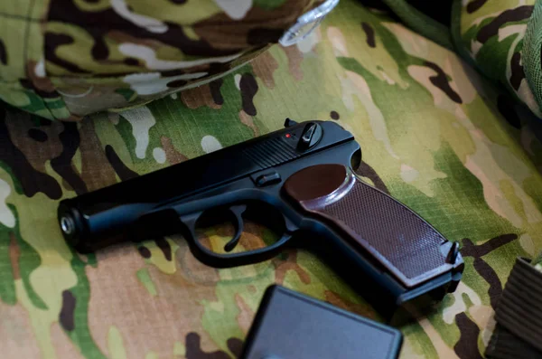 Black Metal Pistol Gun Military Equipment — Stock Photo, Image