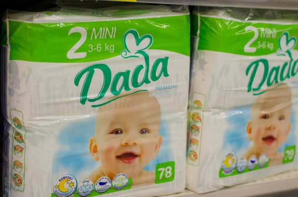 Киев Украина Апреля 2018 Года Dada Diaper Pack Sale Store — стоковое фото