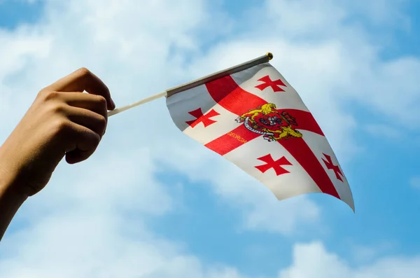 Mano Con Bandera Georgia — Foto de Stock