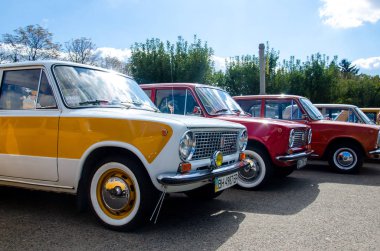 Kiev, Ukrayna - 30 Eylül 2018: Lada araba. Oldcarland Festivali.