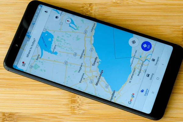 Kyiv Ukraine July 2018 Google Maps Screen Xiaomi Redmi Note — Stock Photo, Image