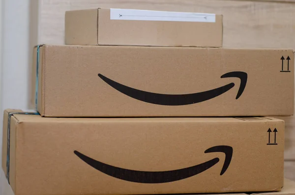 Soest Alemania Diciembre 2018 Amazon Prime Caja Cartón — Foto de Stock