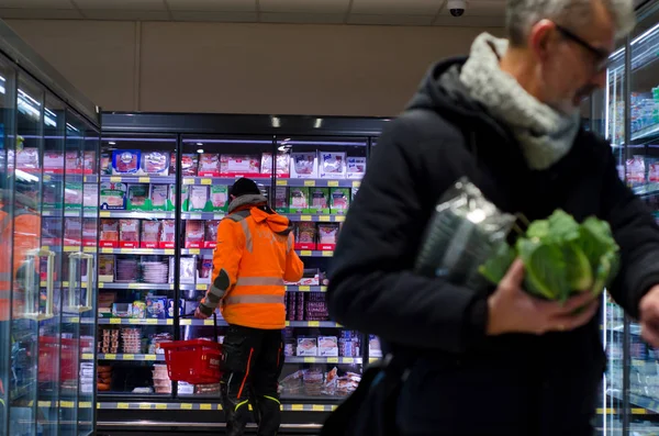 Soest Allemagne Décembre 2018 Acheteurs Dans Supermarché Rewe — Photo