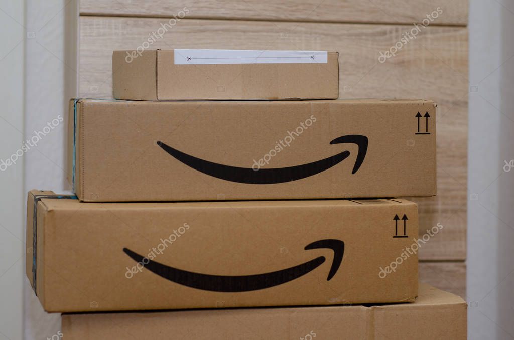 Soest, Germany - December 12, 2018: Amazon Prime cardboard box.