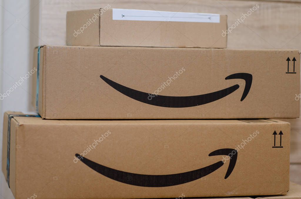 Soest, Germany - December 12, 2018: Amazon Prime cardboard box.