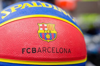 Soest, Germany - January 7, 2019: FC Barcelona Bsquet (English: FC Barcelona Basketball) Ball. clipart