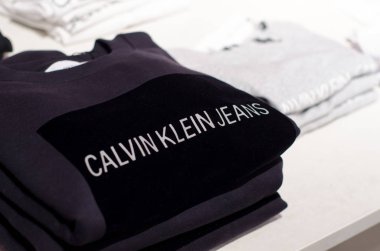Soest, Almanya - 9 Ocak 2019: Calvin Klein Jeans giyim mağaza.