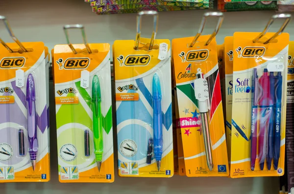 Soest Alemanha Janeiro 2019 Lápis Caneta Bic Para Venda Loja — Fotografia de Stock