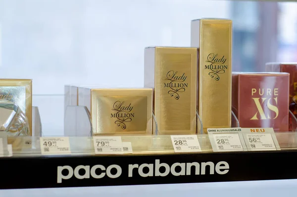 Soest Alemanha Janeiro 2019 Paco Rabanne Perfume Para Venda Loja — Fotografia de Stock