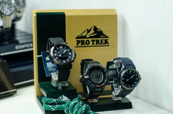 Soest Германия Января 2019 Года Часы Casio Pro Trek Витрине — стоковое фото