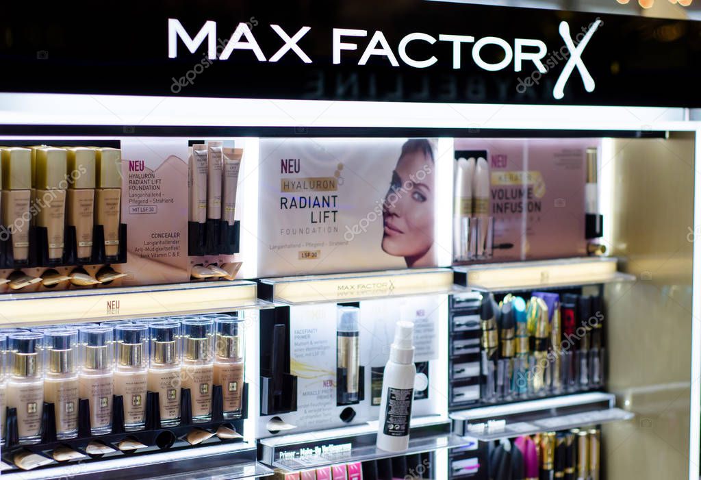Soest, Germany - January 3, 2019: Max Factor cosmetic for sale in the shop.