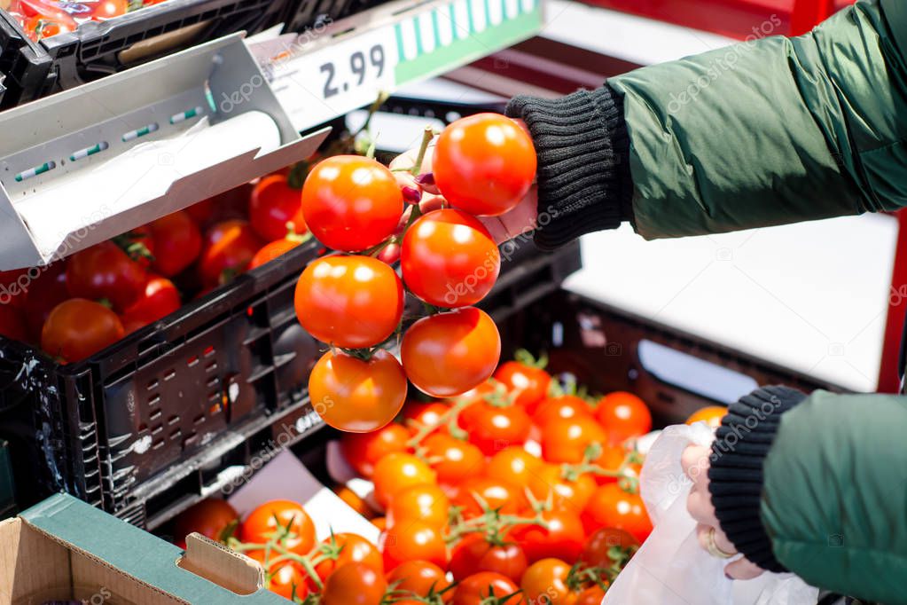 Vegetables in supermarket for sale