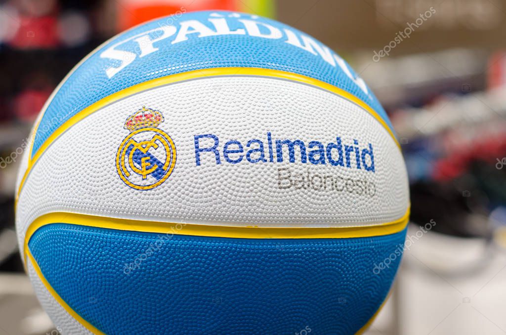 Soest, Germany - January 8, 2019: Real Madrid Baloncesto (English: Real Madrid Basketball) Ball Spalding.