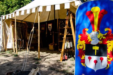 Soest, Almanya - 4 Ağustos 2019: Ortaçağ festivali Soester Fehde 2019