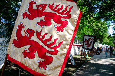 Soest, Almanya - 4 Ağustos 2019: Ortaçağ festivali Soester Fehde 2019