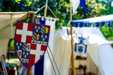 Soest, Almanya - 4 Ağustos 2019: Ortaçağ festivali Soester Fehde 2019