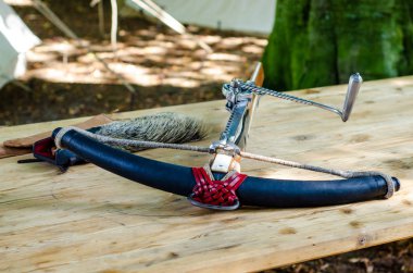 Masadaki ortaçağ yaylı geçidinin yakın çekim