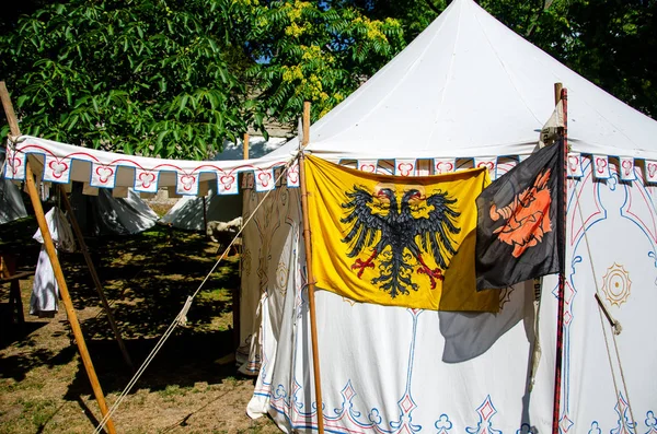 Soest, Almanya - 4 Ağustos 2019: Ortaçağ festivali Soester Fehde 2019