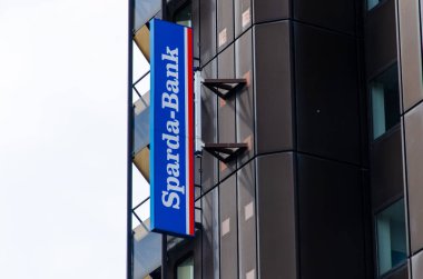 Dortmund, Almanya - 2 Ağustos 2019: Sparda Bank şubesi Dortmund-center