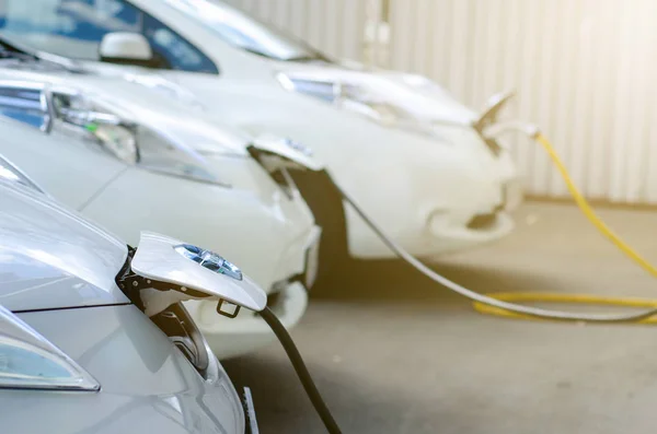 Close-up of Nissan Leaf Electric Car Charging. — Stock Photo, Image