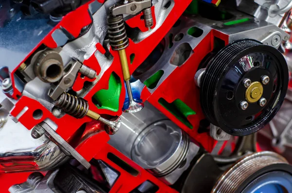 Close Pistão Motor Seção Transversal Cilindro — Fotografia de Stock