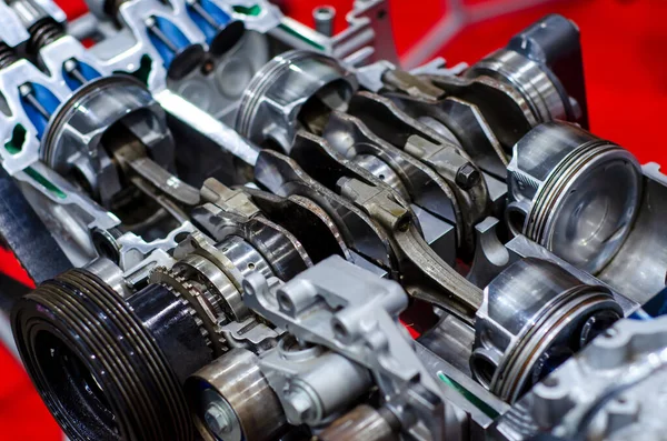 Motor Pistonu Silindir Kesitinin Yakın Plan Görüntüsü Stok Fotoğraf