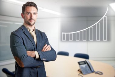 Geçici iş adamı silah ile bir toplantı odasında geçti