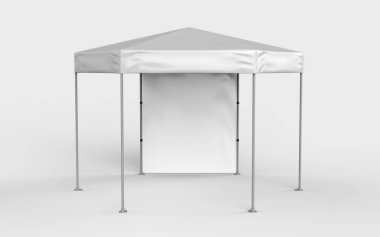 Promosyon Altı Sides Reklam Açık Olay Trade Show Kanopy tablo Çadır Mobil Marquee. Mock Up, Şablon. 3d render İllüstrasyon.