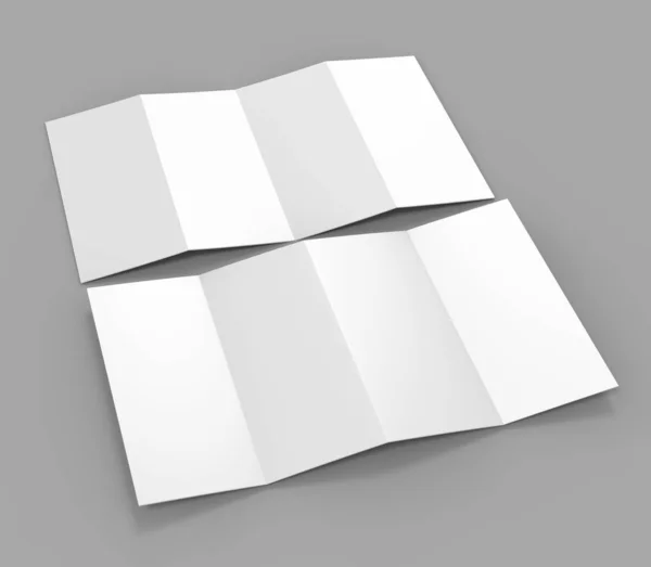 Accordeon Fold Verticale Brochure Twaalf Pagina Folder Brochure Mockup Concertina — Stockfoto