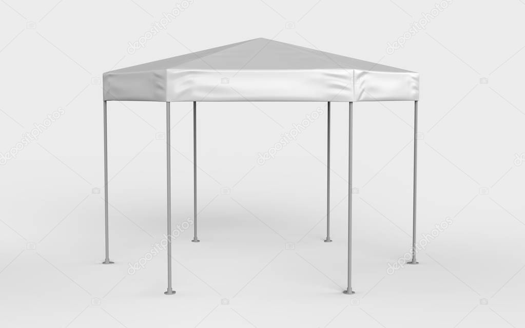 Promotional Six Sides Advertising Outdoor Event Trade Show Canopy table Tent Mobile Marquee. Mock Up, Template. 3d render Illustration.