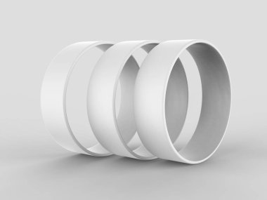 Boş Silikon Bileklik, Kauçuk Bilezik veya Mockup Tasarım için Parti Favor. 3d Render İllüstrasyon.