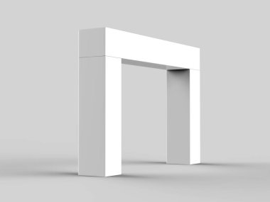 Beyaz Boş Giriş Hoşgeldiniz Flex Banner Arka aydınlatmalı Board Gate. 3d render illüstrasyon.