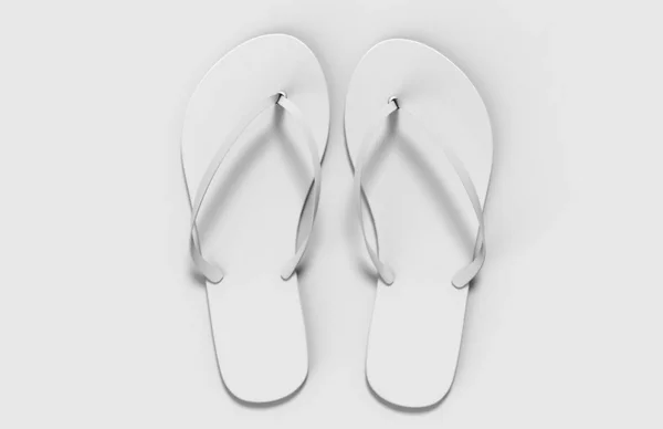 Par Zapatillas Blancas Blanco Las Mujeres Playa Maqueta Del Diseño —  Fotos de Stock