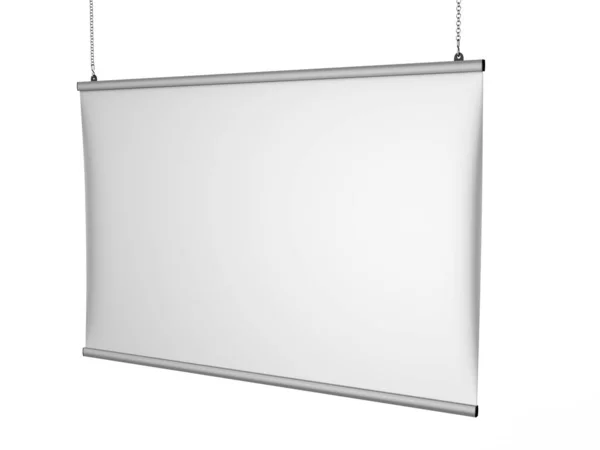 Alüminyum kaplama Tavan Banner poster askısı, Asma Posterler Poster Askısı. 3d resimleme.