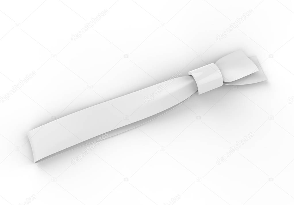 Blank fabric wristband for mock up design. 3d render illustration