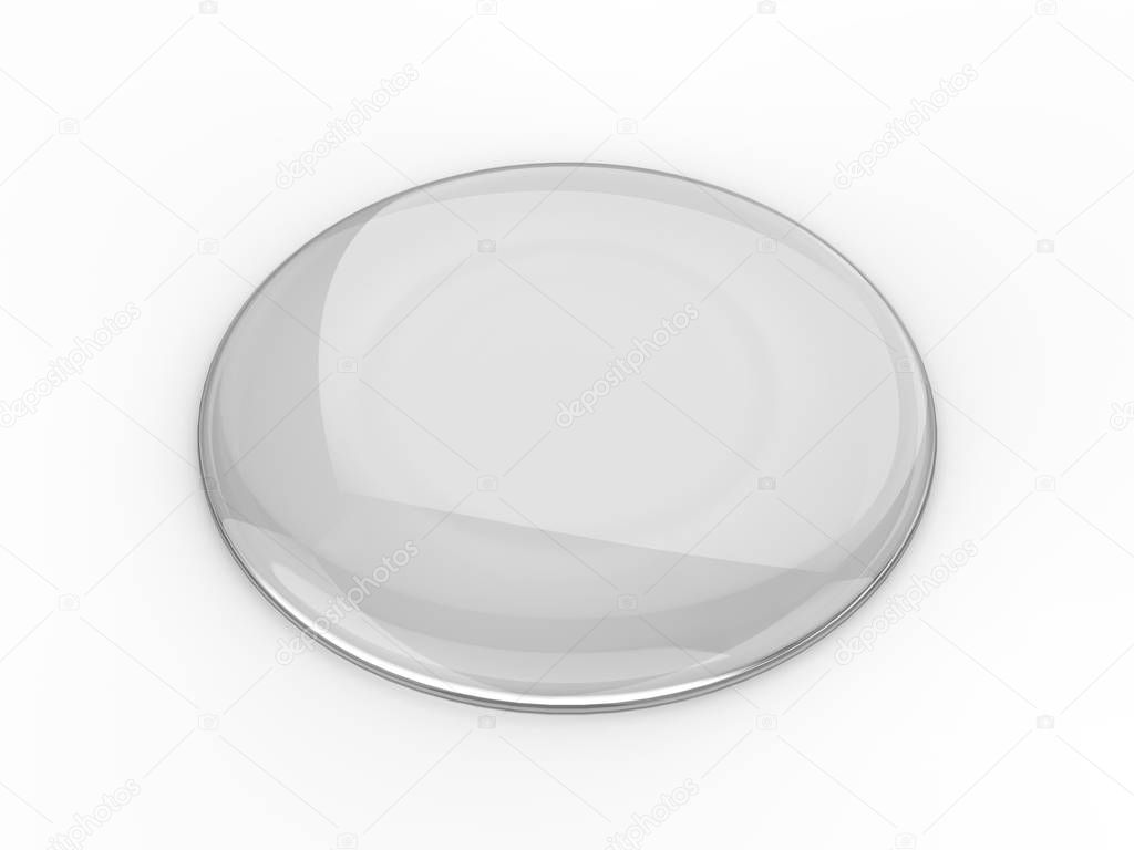 Blank dome sticker for logo presentation. 3d render illustration.