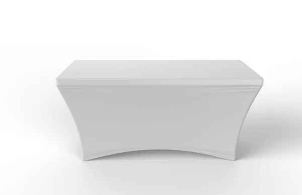 Fuar sergi reklam koşucusu tablo ayarlanabilir bez Banner veya Masa kapağı. 3d render illüstrasyon.
