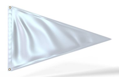 Tekne Bayrağı ve Yat Bayrağı Tasarım Sunumu. Boş 3d illüstrasyon.