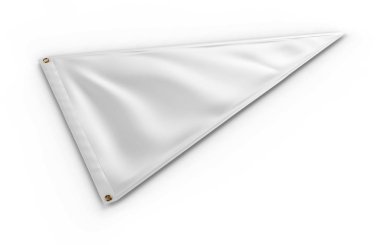 Tekne Bayrağı ve Yat Bayrağı Tasarım Sunumu. Boş 3d illüstrasyon.