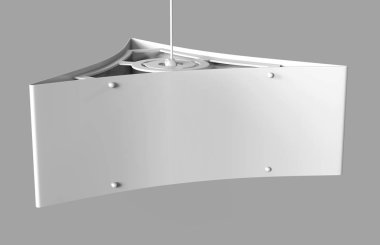 Tavan Dangler Donanım Üç Grafik Paneller tutar. 3d render illüstrasyon.