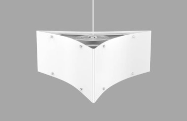 Tavan Dangler Donanım Üç Grafik Paneller tutar. 3d render illüstrasyon.