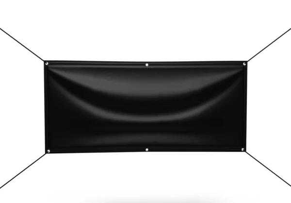 Boş Beyaz Kapalı açık Kumaş & Scrim Vinil Banner baskı tasarım sunumu için. 3d render illüstrasyon.
