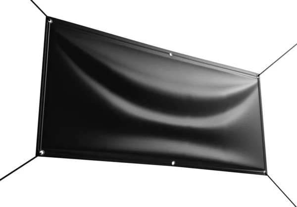 Boş Beyaz Kapalı açık Kumaş & Scrim Vinil Banner baskı tasarım sunumu için. 3d render illüstrasyon.