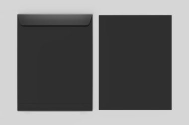 Boş beyaz zarf maket, boş şablon. 3d render illüstrasyon.