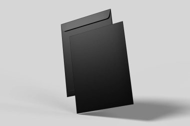 Boş beyaz zarf maket, boş şablon. 3d render illüstrasyon.