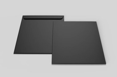 Boş beyaz zarf maket, boş şablon. 3d render illüstrasyon.